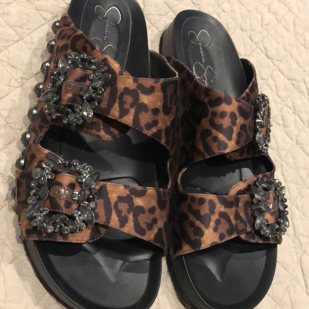 Leopard and jewels slides women’s 12